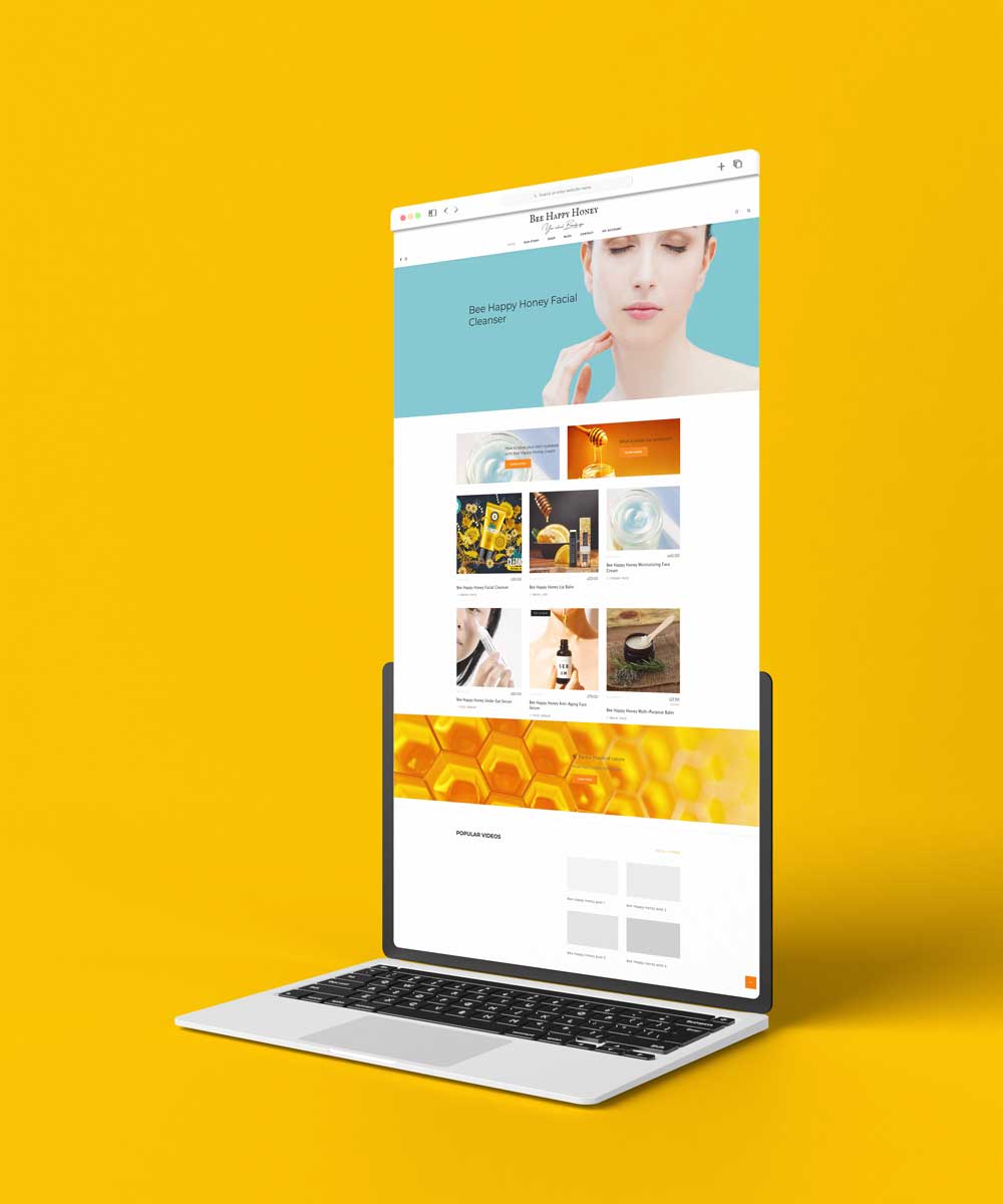 Bee Happy Honey Website Interface