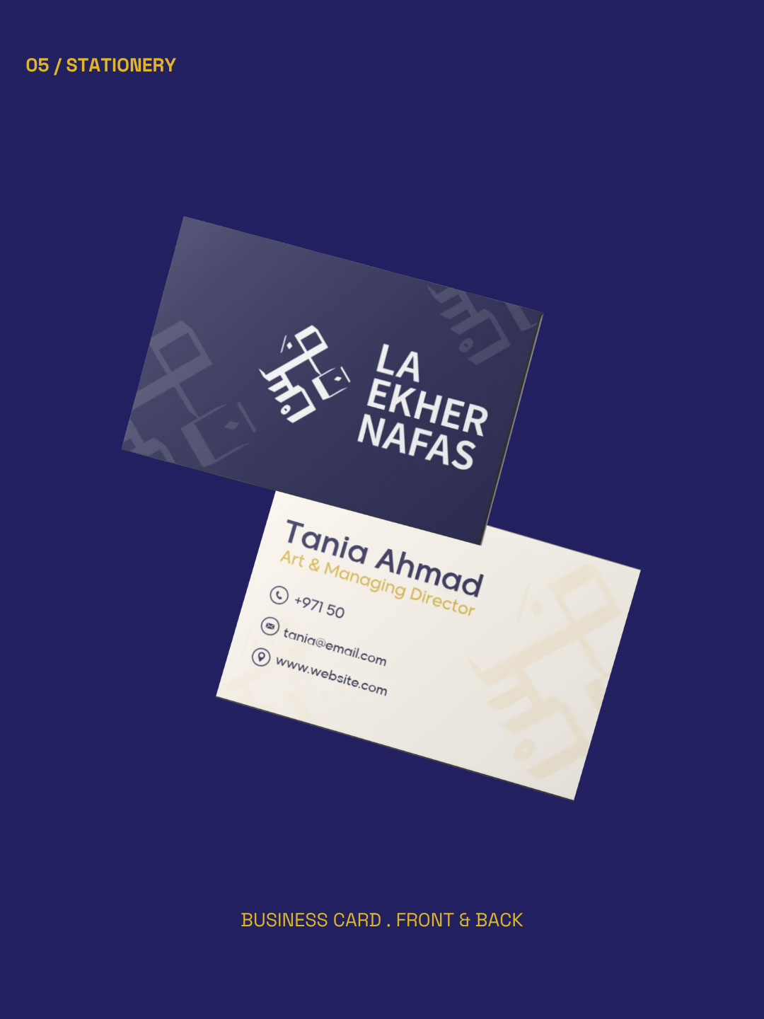 La Ekher Nafas Stationery Business Cards